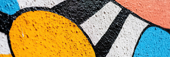 Poster - Abstract Geometric Wall Painting Detail