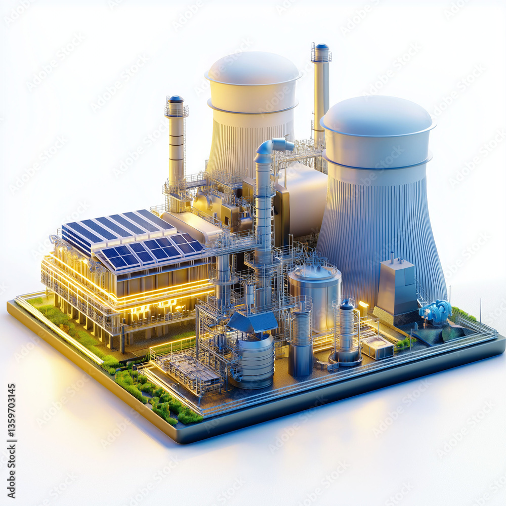 Small Modular Reactor nuclear grid energy. SMR. Electricity renewable ...