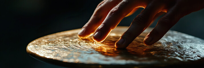 Poster - Hand Interacting with a Textured Metallic Disc