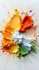 Poster - Artistic Palette: An array of vibrant hues, meticulously arranged in a painterly display, celebrating a dynamic interplay of color and texture.