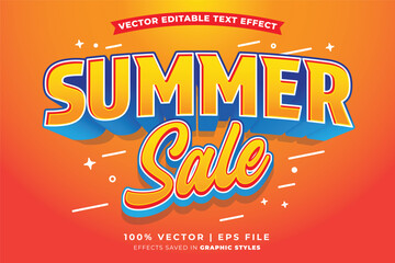 Poster - Summer sale editable text effect template. Editable text style effect summer sale theme suitable to celebrate the summer event.