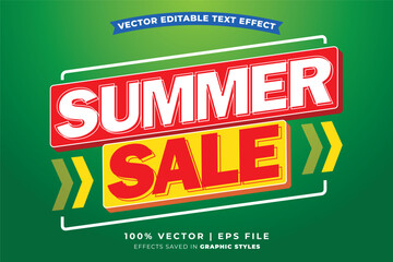 Poster - Summer sale editable text effect template. Editable text style effect summer sale theme suitable to celebrate the summer event.