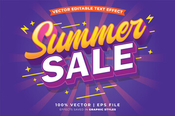 Poster - Summer sale editable text effect template. Editable text style effect summer sale theme suitable to celebrate the summer event.