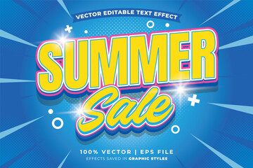 Poster - summer sale editable text effect template. editable text style effect summer sale theme suitable to 