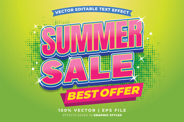Poster - Summer sale editable text effect template. Editable text style effect summer sale theme suitable to celebrate the summer event.