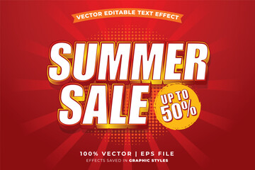 Poster - Summer sale editable text effect template. Editable text style effect summer sale theme suitable to celebrate the summer event.