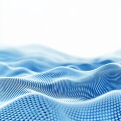 Poster - Abstract Blue Network Waves: Connecting Points in a Digital Landscape with a Futuristic Feel
