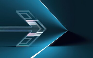Poster - Dynamic Arrow Abstract: Modern artistic representation of forward motion, guidance, and progress.