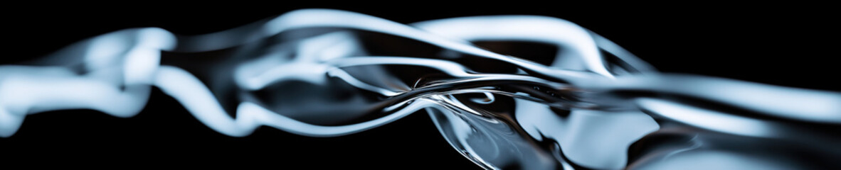 Poster - Abstract Blue and Grey Liquid Flow