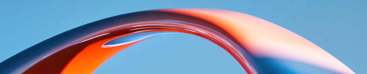 Poster - Abstract Curved Form with Gradient Color Transitions