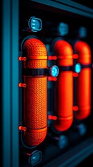 Aufkleber - Futuristic Energy Core Close-Up High-Tech Facility Industrial Detail Neon Environment Macro View Sci-Fi Concept