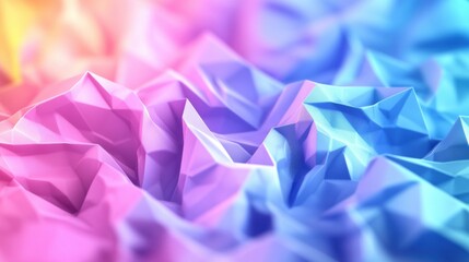 Poster - abstract close-up of a vibrant multicolored crumpled paper texture showcasing a stunning gradient of