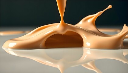 Wall Mural - a liquid pouring into a puddle of liquid