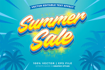 Poster - Summer sale editable text effect template. Editable text style effect summer sale theme suitable to celebrate the summer event.