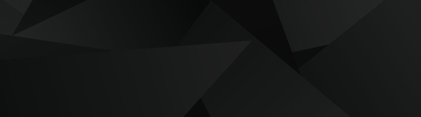 Poster - Abstract geometric black background with overlapping triangle shapes.