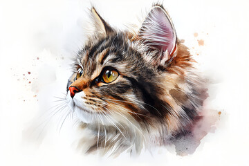cat portrait on white background