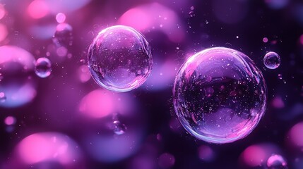Fototapete - Abstract spheres in vibrant purple and pink
