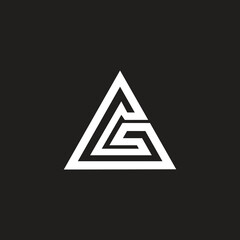 Poster - triangle shape initial letter g vector logo design.