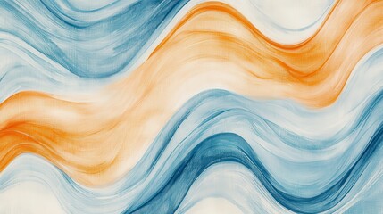 Poster - Beautiful minimalist artwork featuring gentle pencil strokes and flowing colors in smooth waves that create a soothing atmosphere
