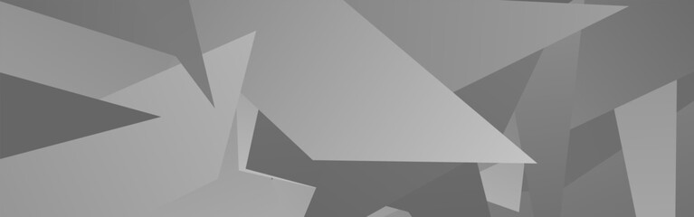 Poster - Abstract geometric shapes in monochrome tones with overlapping triangles and sharp edges.