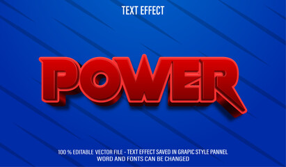 Poster - Power 3d editable text effect style