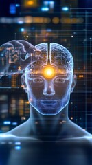 Poster - Archaeologist uses advanced neural tech to rebuild ancient knowledge in a futuristic world