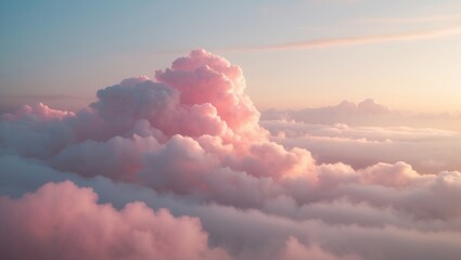 Wall Mural - gentle romantic pink clouds in the dawn sky create a tender mood.