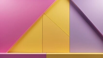 Poster - abstract geometric colored backdrop, viewed from above and arranged flat.