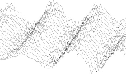 Poster - Minimalist wave pattern design featuring abstract geometric lines for creative visual projects.