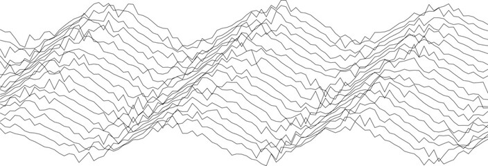 Poster - Abstract line waves pattern with repetitive mountainous design for creative backgrounds and prints.