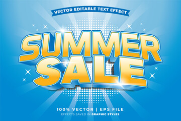 Poster - summer sale editable text effect template. editable text style effect summer sale theme suitable to 