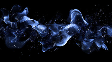 Aufkleber - Mystical Blue Smoke: A captivating image of flowing blue smoke against a black backdrop, evoking an aura of mystery and ethereal beauty.