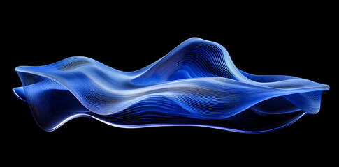 Aufkleber - Abstract Fluid Waves: An ethereal visual symphony of abstract blue fluid waves dances gracefully against a dark backdrop, creating an otherworldly and captivating design.
