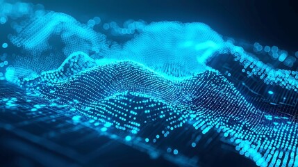 Poster - Futuristic Global Financial Landscape, a vibrant illustration of a global map with glowing cyan-blue dots, dynamic data streams, and illuminated currency icons showcasing economic innovation