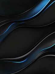 Poster - Dark grey black abstract background with blue glowing lines design for social media post, business, advertising event. Modern technology innovation concept background