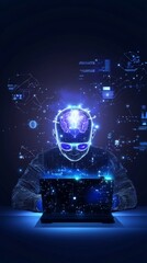 Poster - doctor engages in remote consultation using advanced technology and neural innovations