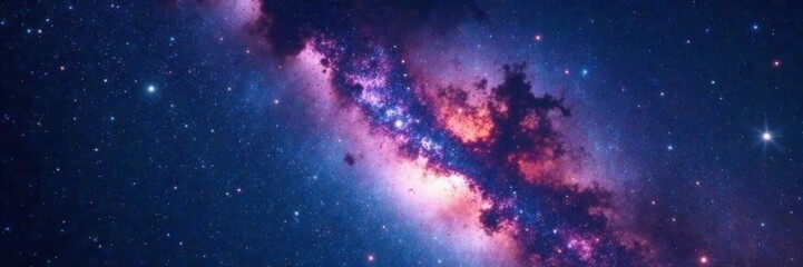 milky way galaxy with vibrant stars and space dust in a vast celestial backdrop , astronomy, cosmos,