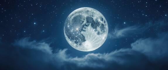 Wall Mural - backgrounds night sky with stars and moon and clouds