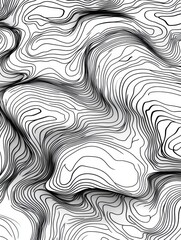 Poster - abstract topographic lines pattern design