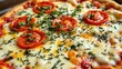 © Sandra - Melted Cheese and Pepperoni Oregano Pizza on Baking Sheet