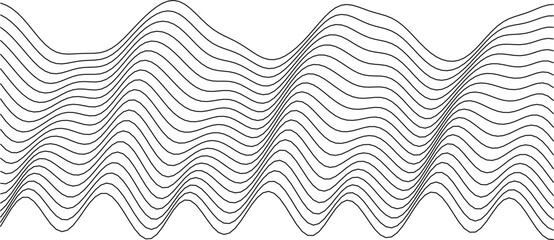 Poster - Abstract monochrome wave pattern for modern design and decoration projects.