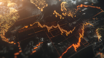 Poster - Market trends visualization global economy digital art data analysis aerial view financial insights