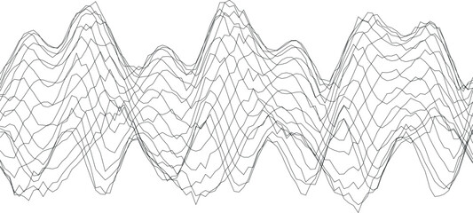 Poster - Dynamic waveform pattern design for modern art and decoration.