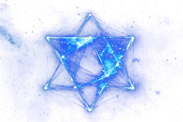 Wall Mural - png the blue pentagon shape logo glowing in space illustration futuristic celestial.