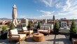 © Rafail - Modern rooftop terrace with city views, urban relaxation space