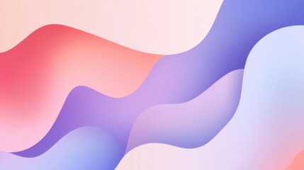 Poster - Colorful abstract waves create a soothing visual experience in soft pastel shades