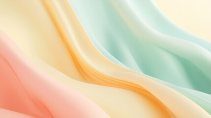 Poster - Soft fabric drapes in pastel colors with gentle folds and delicate textures creating a calming visual effect