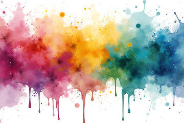 Wall Mural - mardi gras digital watercolor background abstract splash colorful art