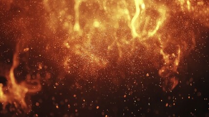 Poster - A burst of glowing fire particles spreading in a chaotic yet mesmerizing explosion.