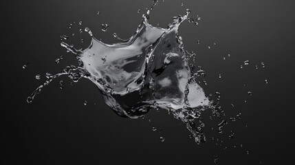 Poster - A dynamic splash of water captured mid-motion against a dark background, showcasing fluidity and movement